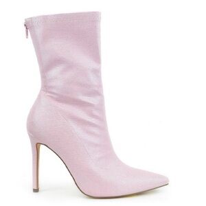 NEW PINK GLITTER HEEL BOOTIES SIZE 5.5 6